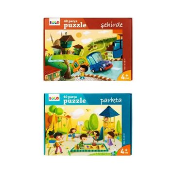 Eolo +4 Yaş Şehirde Ve Parkta 2'li Puzzle Set