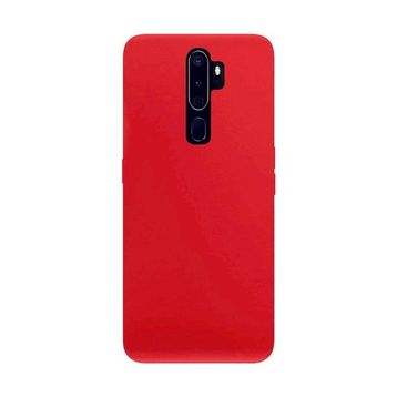 Eonaks Oppo A5 2020 Kamera Korumalı Silikon Rubber Arka Kapak Kırmızı Kılıf
