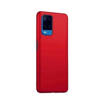 Eonaks Oppo A54 4G Kamera Korumalı Silikon Rubber Arka Kapak Kırmızı Kılıf