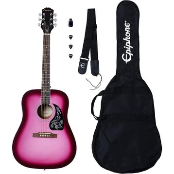 Epiphone Starling Hot Pink Pearl Akustik Gitar Başlangıç Paketi