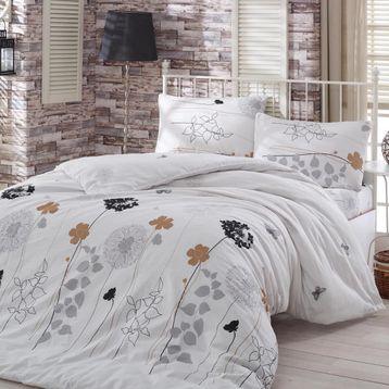 Eponj Home Atlantis Beyaz Kolay Ütülenir Tek Kişilik 160 x 220 cm Nevresim Takımı