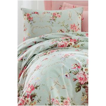 Eponj Home Baskılı Tek Kişilik Alanur Mint Pike Seti