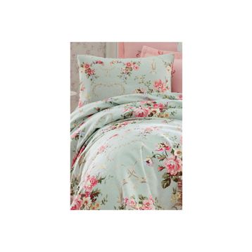 Eponj Home Baskılı Tek Kişilik Alanur Mint Pike Seti