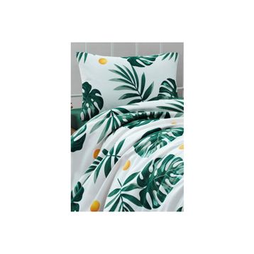 Eponj Home Baskılı Tek Kişilik Monstera Yeşil Pike Seti
