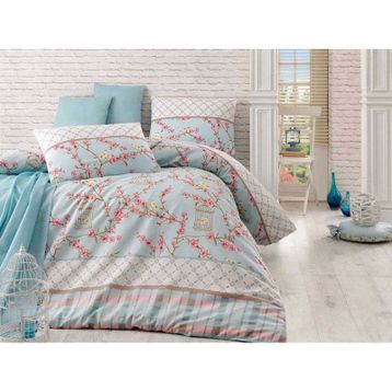 Eponj Home Birdcage Turkuaz Çift Kişilik Nevresim Takımı