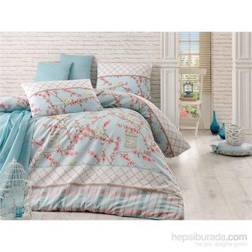 Eponj Home Birdcage Turkuaz Çift Kişilik Nevresim Takımı