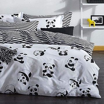 Eponj Home B&W Çift Kişilik Panda Nevresim Takımı