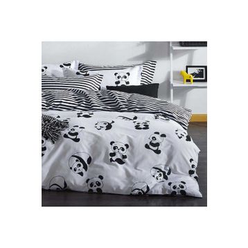 Eponj Home B&W Çift Kişilik Panda Nevresim Takımı