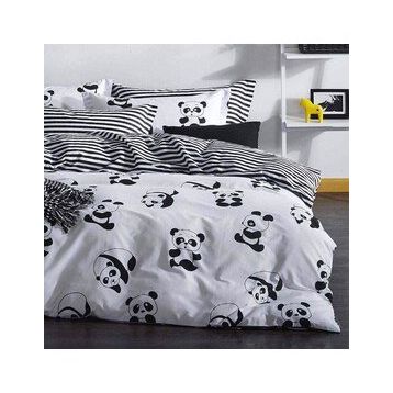Eponj Home B&W Çift Kişilik Panda Nevresim Takımı