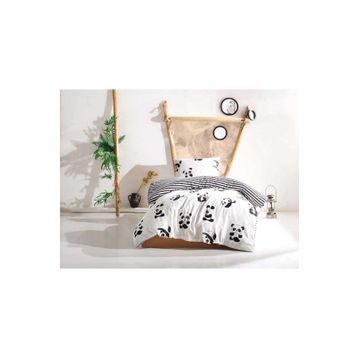 Eponj Home B&W Panda Tek Kişilik Nevresim Takımı