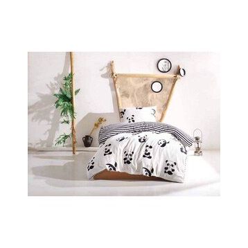 Eponj Home B&W Panda Tek Kişilik Nevresim Takımı
