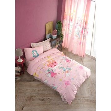 Eponj Home EP-027094 Unicorn Dreams Pembe Kolay Ütülenir Tek Kişilik Nevresim Takımı