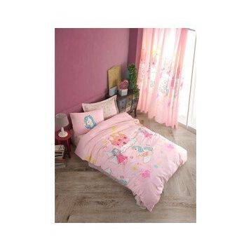 Eponj Home EP-027094 Unicorn Dreams Pembe Kolay Ütülenir Tek Kişilik Nevresim Takımı