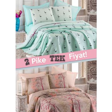 Eponj Home Urla Bej Tek Kişilik Pike Takımı