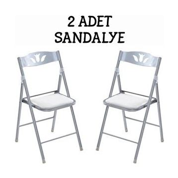 Eportatif 1054 Beyaz Renk 2 Adet Katlanır Mutfak Sandalyesi