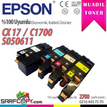 Epson C1700 CX17 Muadil Sarı Toner