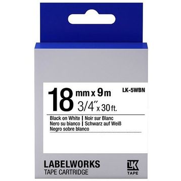 Epson C53S655006 LK-5WBN 18 mm Siyah Beyaz Muadil Standart Etiket Kartuşu