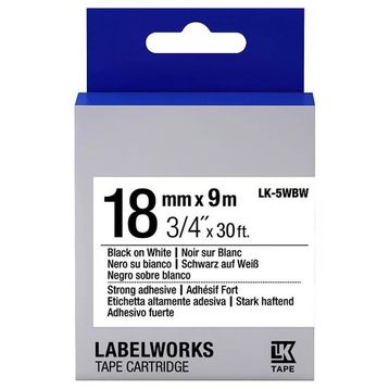 Epson C53S655012 LK-5WBW 18 mm Siyah Beyaz Muadil Güçlü Yapışkanlı Etiket Kartuşu