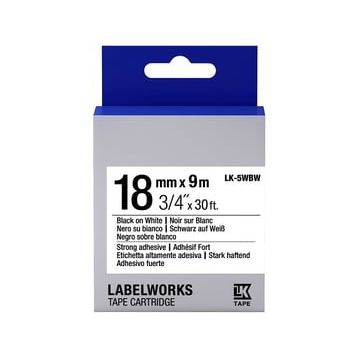 Epson C53S655012 LK-5WBW 18 mm Siyah Beyaz Muadil Güçlü Yapışkanlı Etiket Kartuşu