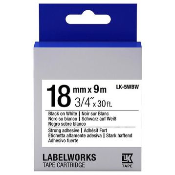 Epson C53S655012 LK-5WBW 18 mm Siyah Beyaz Muadil Güçlü Yapışkanlı Etiket Kartuşu