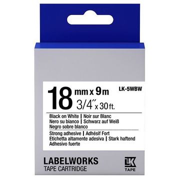 Epson C53S655012 LK-5WBW 18 mm Siyah Beyaz Muadil Güçlü Yapışkanlı Etiket Kartuşu