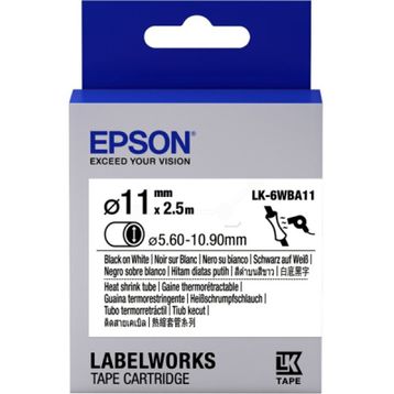 Epson Lk-4wba5 Isıyla Daralan Siyah Üzeri Beyaz 5 mm 2,5 m Etiket