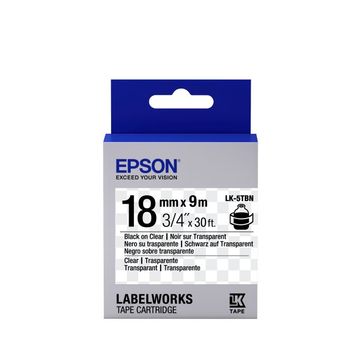 Epson LK-5TBN Clear Siyah Üzeri Beyaz 18 mm x 9 mt Etiket