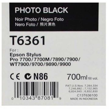 Epson T6361-C13T636100 Siyah Foto Kartuş