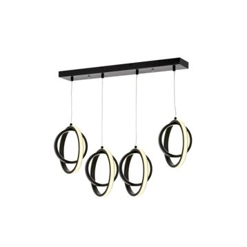 Eray Aydınlatma 1909-4 Siyah Sıralı 4 Lü Led Avize