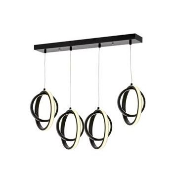 Eray Aydınlatma 1909-4 Siyah Sıralı 4 Lü Led Avize