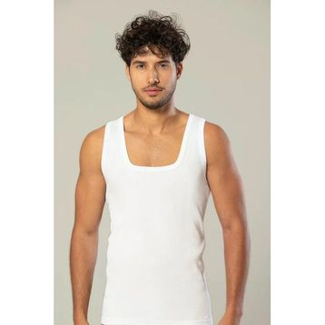 Erdem 1128 Kare Yaka Kaşkorse 6'lı Beyaz Erkek Atlet