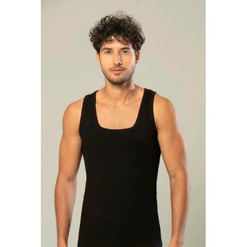 Erdem 1128 Kare Yaka Kaşkorse 6'lı Siyah Erkek Atlet