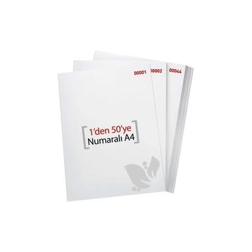 Eren 1-50 80 g A4 Numaralı Kağıt