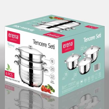 Erena 18-20-22 cm Derin Tencere Seti