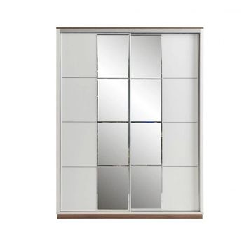 Erezoğulları 165x60x214 Beyaz Efsane Sürgülü Aynalı Beyaz Gardırop