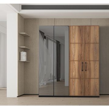 Erezoğulları Beyoğlu Modern Aynalı Ceviz Gardrop