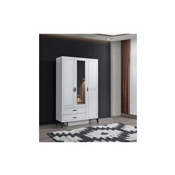 Erezoğulları Çizgi 3 Kapılı 2 Çekmeceli 120x47x200 CM Gardırop