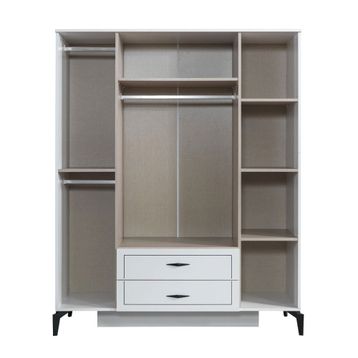 Erezoğulları Çizgi 4 Kapılı 2 Çekmeceli 160x55x200 CM Gardırop