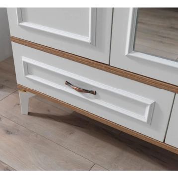 Erezoğulları Modern Trend 3 Kapılı 2 Çekmeceli Beyaz Ceviz Gardırop