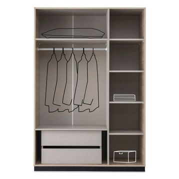 Erezoğulları Vega 3 Kapaklı Modern Aynalı Abanoz Gardrop