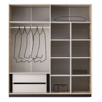Erezoğulları Vega 4 Kapaklı Modern Aynalı Abanoz Gardrop