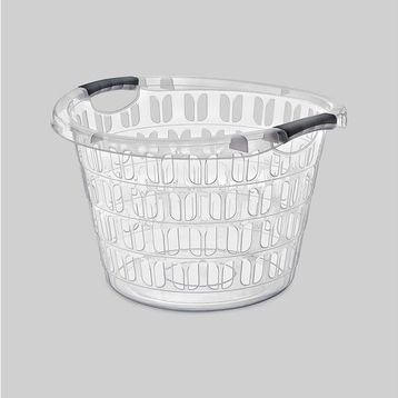 Erkoç Poly Time Plastik Yuvarlak Şeffaf Çamaşır Sepeti
