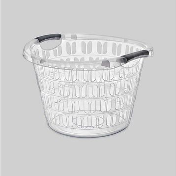 Erkoç Poly Time Plastik Yuvarlak Şeffaf Çamaşır Sepeti
