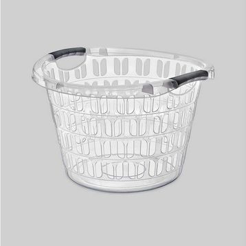 Erkoç Poly Time Plastik Yuvarlak Şeffaf Çamaşır Sepeti