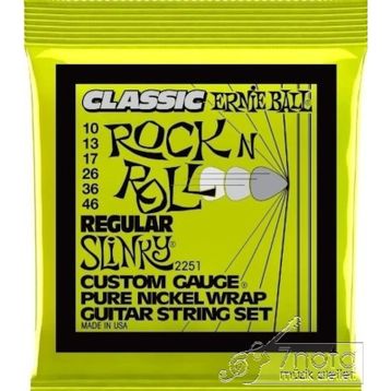 Ernie Ball P02251 10-46 Regular Slinky Classic Rock N Roll Pure Nickel Wrap Elektro Gitar Teli