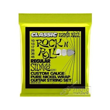 Ernie Ball P02251 10-46 Regular Slinky Classic Rock N Roll Pure Nickel Wrap Elektro Gitar Teli