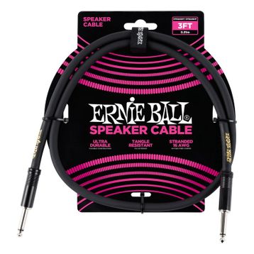 Ernie Ball P06071 3FT 0,91 m Düz Siyah Kabin Kablosu