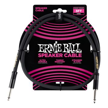 Ernie Ball P06071 3FT 0,91 m Düz Siyah Kabin Kablosu
