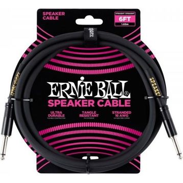 Ernie Ball P06072 6FT 1.80 m Siyah Düz Kabin Kablosu