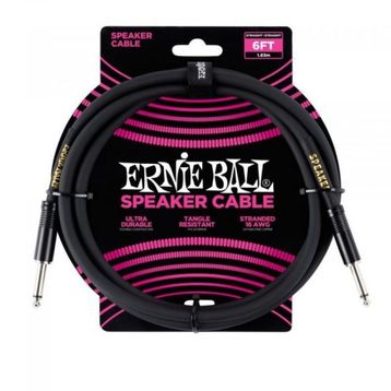 Ernie Ball P06072 6FT 1.80 m Siyah Düz Kabin Kablosu